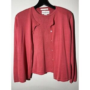 Vintage Bloomingdale’s Set of2 Silk Cardigan & Top Women’s S Pink Silk Capsule